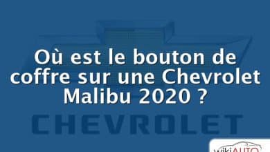 Où est le bouton de coffre sur une Chevrolet Malibu 2020 ?